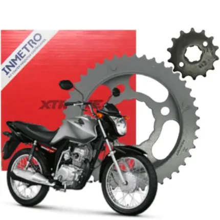 Kit Relação Honda Fan 125 2009 à 2013 Vaz  Aço 1045