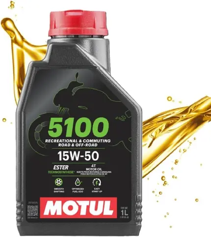 Óleo Lubrificante Motul 5100 15W50 1L 4T Semi-Sintético