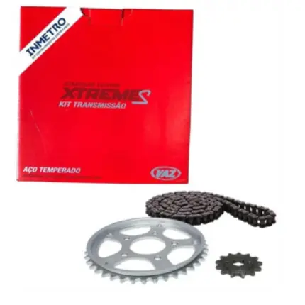 Kit Relação Yamaha Ybr 125 03 à 08/Ybr Factor 09 à 15 Vaz Aço 1045
