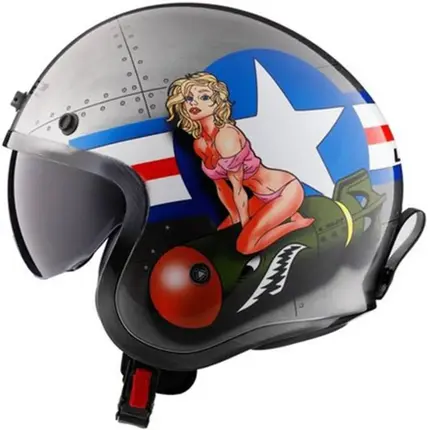 Capacete LS2 OF599 Spitfire Bomb Rider Blushed Alloy