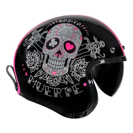 Capacete Moto Aberto Custom Ls2 Of599 Spitfire Caveira