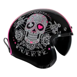 Capacete Moto Aberto Custom Ls2 Of599 Spitfire Caveira