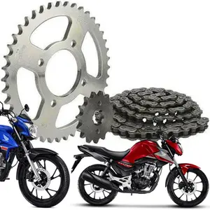 Kit Relação Transmissão Honda Titan 160 Fan 160 (Aço 1045 + Pinhão 15D + Coroa 44D + Corrente 428) PANDAO