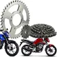 Kit Relação Transmissão Honda Titan 160 Fan 160 (Aço 1045 + Pinhão 15D + Coroa 44D + Corrente 428) PANDAO