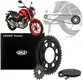 Kit Relação Transmissão Honda Twister 250 2015 à 2022 COM RETENTOR (Aço 1045 + Pinhão 13D + Coroa 40D + Corrente 520) VAZ