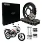 Kit Relação Transmissão Honda Titan 160 Fan 160 COM RETENTOR (Aço 1045 + Pinhão 15D + Coroa 44D + Corrente 428) VAZ