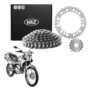Kit Relação VAZ Honda NX 400 Falcon 2000 a 2015 Com Retentor Aço 1045