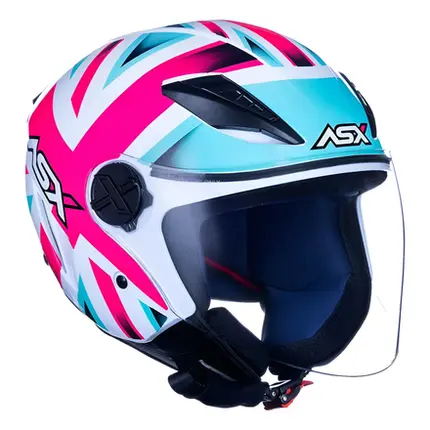 Capacete Aberto Asx City Air Kingdom Uk Brilho