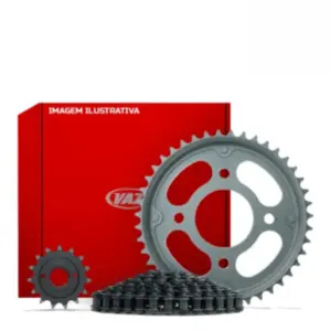 Kit Relação VAZ Yamaha YBR 125 Factor 2017 a 2023 Aço 1045