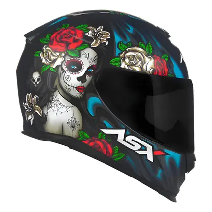 Capacete Moto Asx Eagle Catrina Fechado Preto Fosco Inmetro