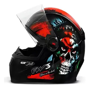 Capacete FW3 GT Skull Caveira (Brilha no Escuro)