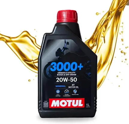 Óleo Motor Motul 3000 + 20W50 Mineral 4T 1 Litro Para Motos Até 3000KM