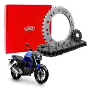 Kit Relação Transmissão Fz15 Fazer 150 14x41 Vaz 2023 À 2026 Prateado