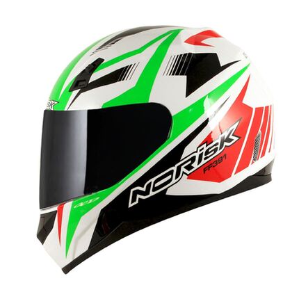 Capacete Norisk Ff391 Slide - Branco Verde Vermelho 56